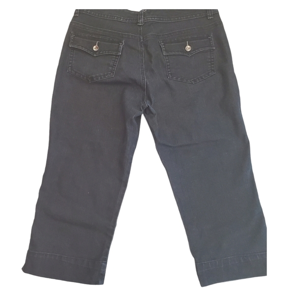 Jones & Co. |  Dark Blue Denim Jeans Capris - Picture 2 of 7